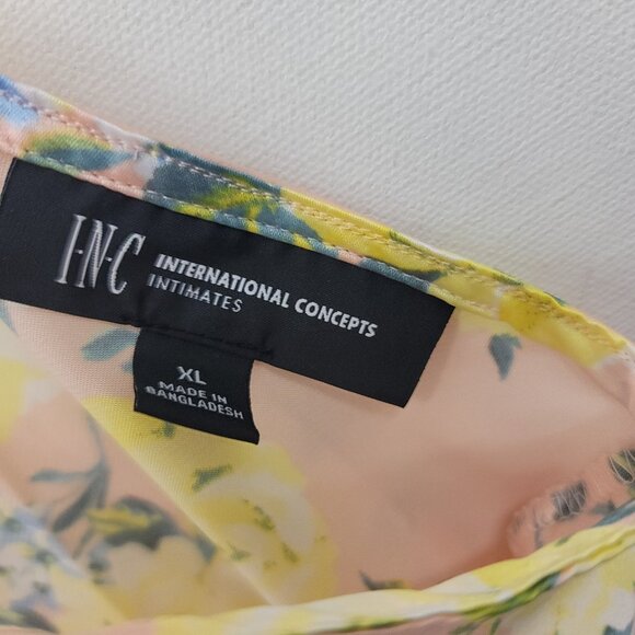 INC International Concepts Women's 2pc Lace-Trim Floral Robe/ Nightie Floral XL - Picture 12 of 15